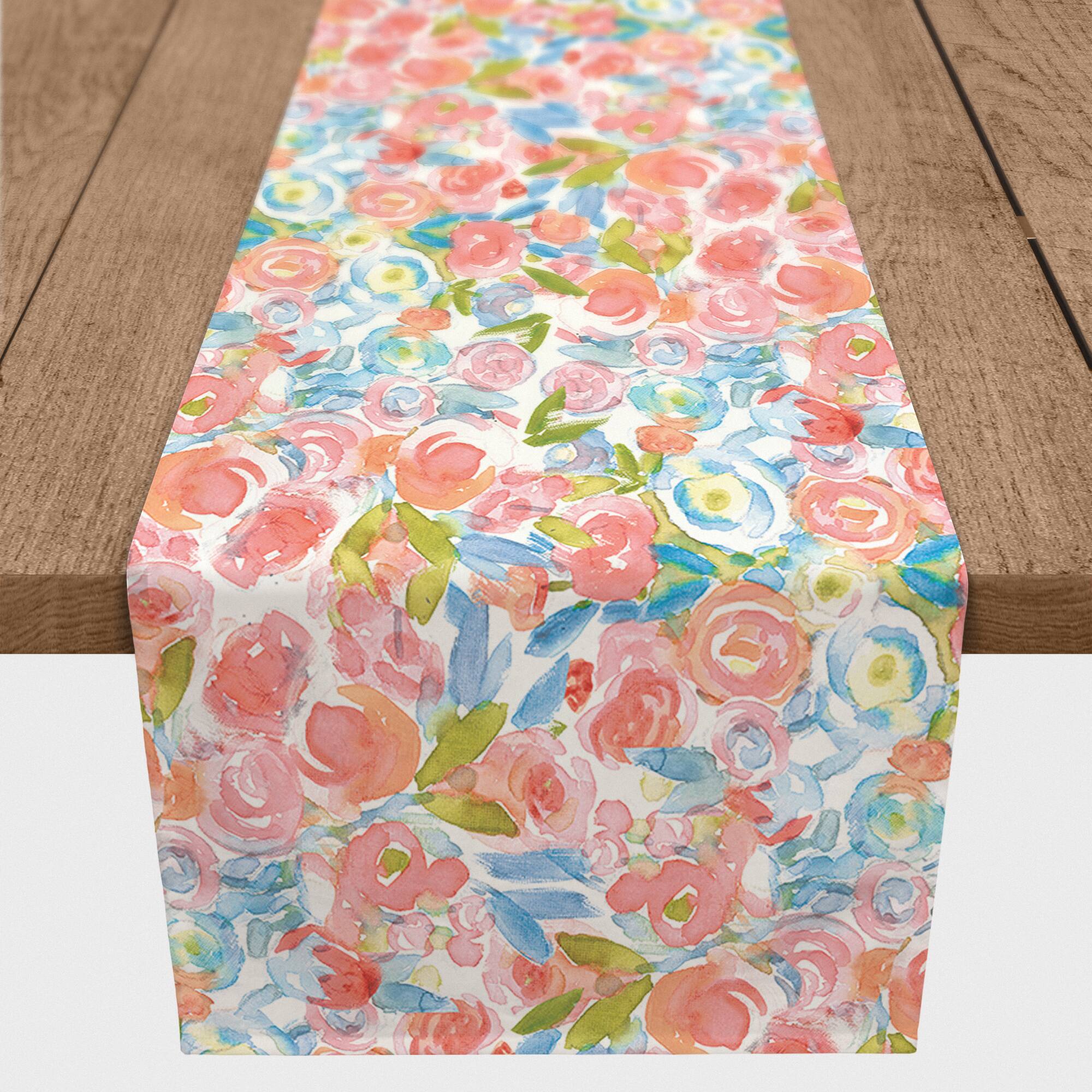 Painterly Florals Indoor/Outdoor Table Runner